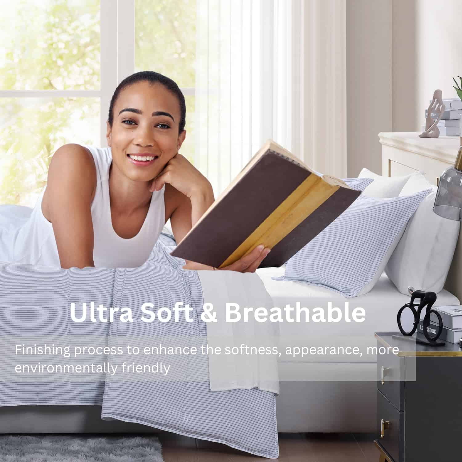 Juego de Cama Casa Platino California King Size Pre-Lavado - Imagen 4