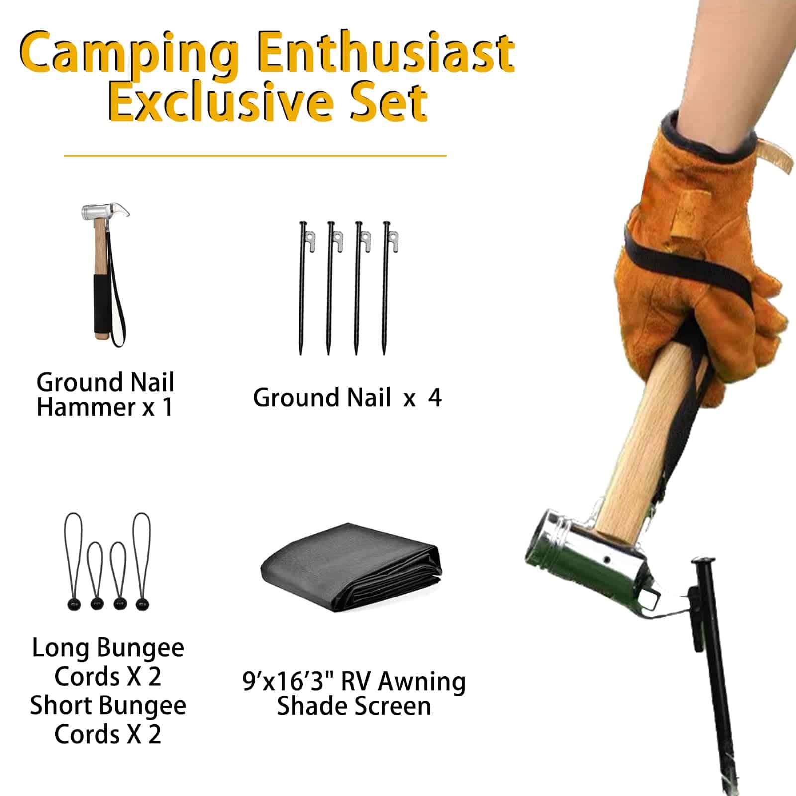 Toldo para sombra de toldo de RV con cremallera 9' X 16' - Imagen 6