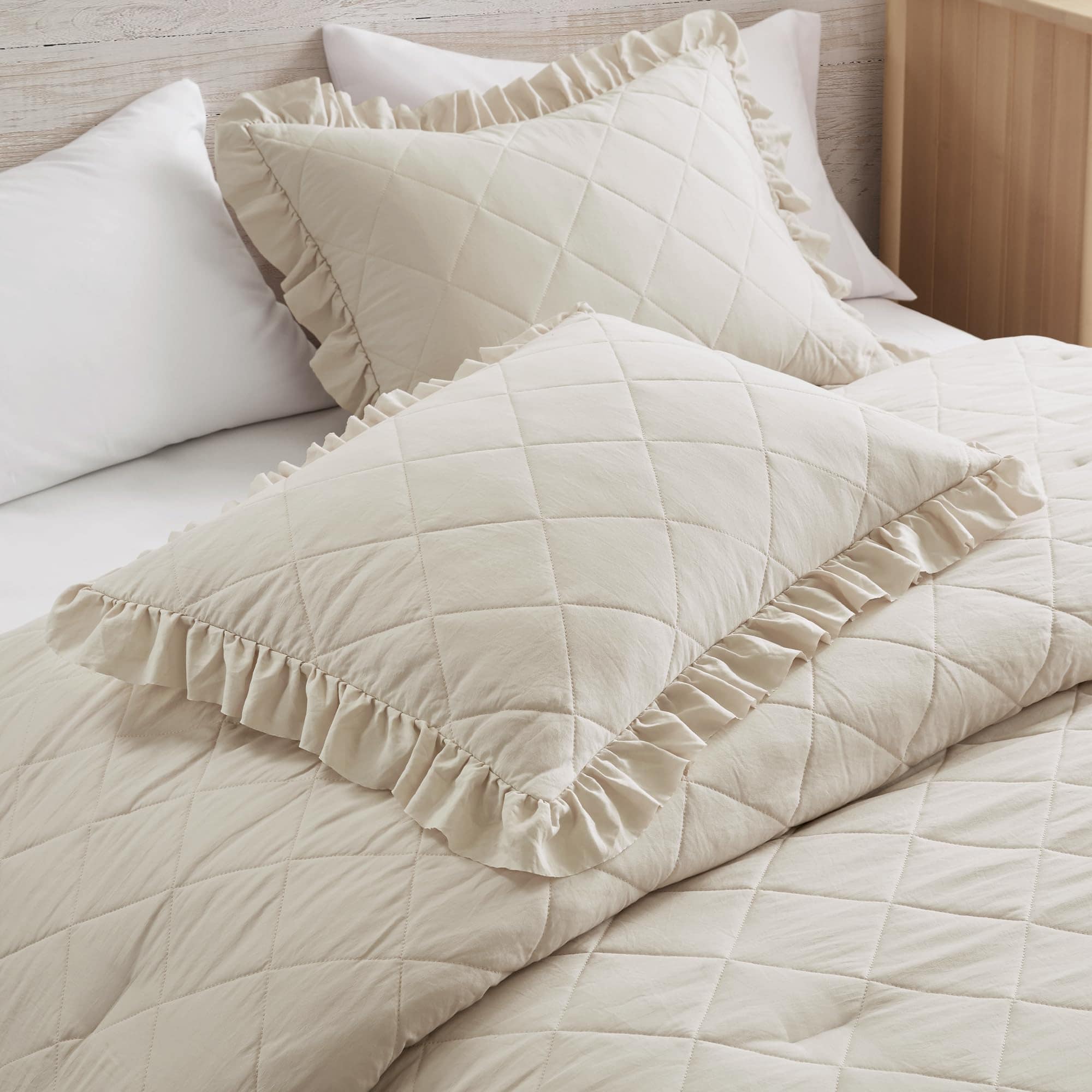 Juego de Ropa de Cama con Volantes, Edredón de Tamaño Queen - Imagen 9