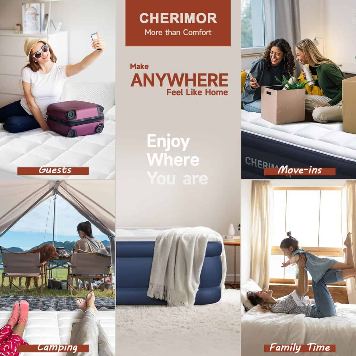 Colchón de Aire CHERIMOR Queen con Bomba Incorporada y - Imagen 9