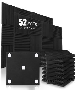 52 Paneles Acústicos, 1"x12"x12" Paneles de Espuma Acústica