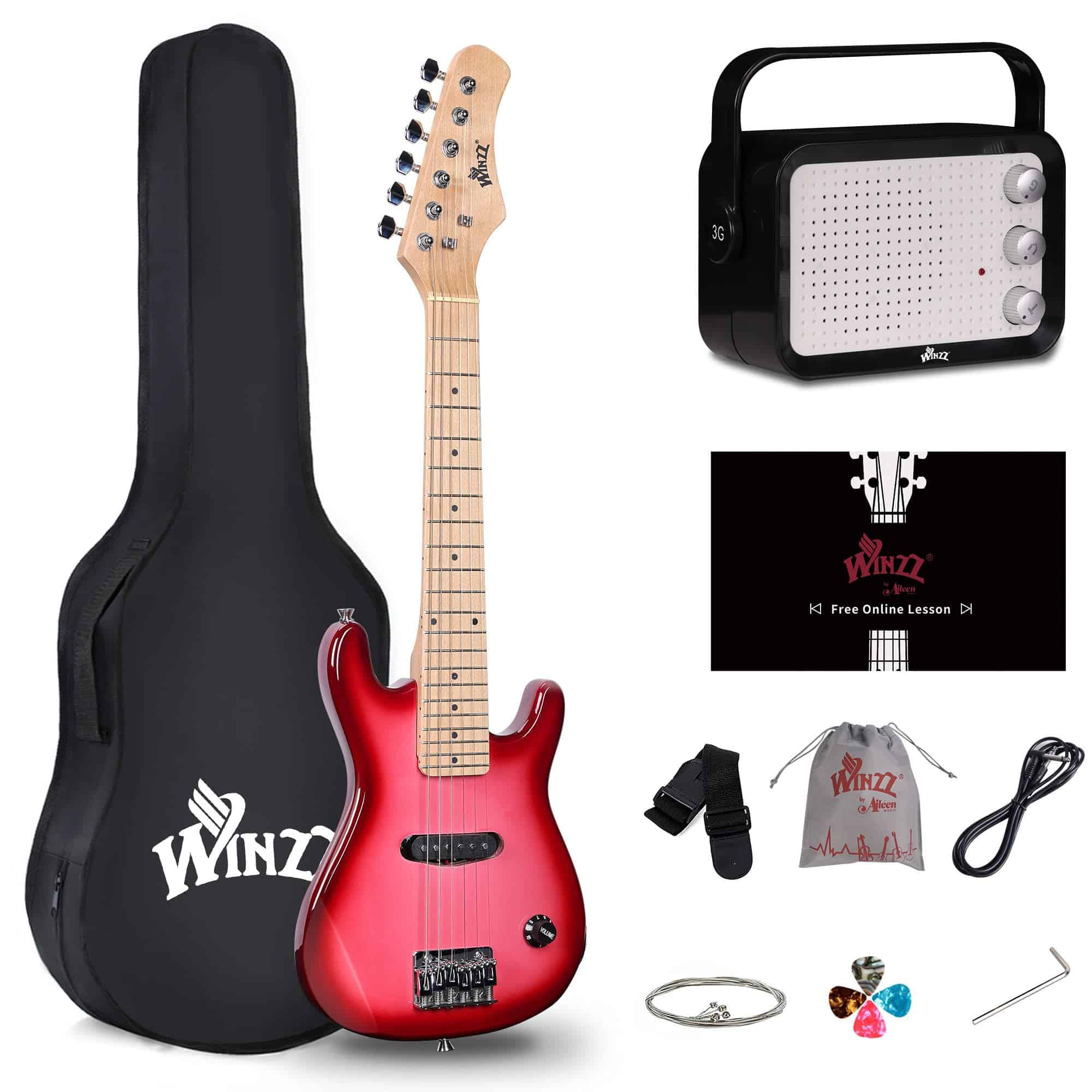 Kit de Guitarra Eléctrica WINZZ de 30 Pulgadas -Rosa Degrada