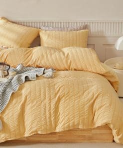 Juego de Funda Nórdica WARMDERN Tamaño King, 3 -Mostaza