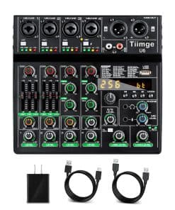 Mezclador de Audio Profesional de 6 Canales Tiimge con 256