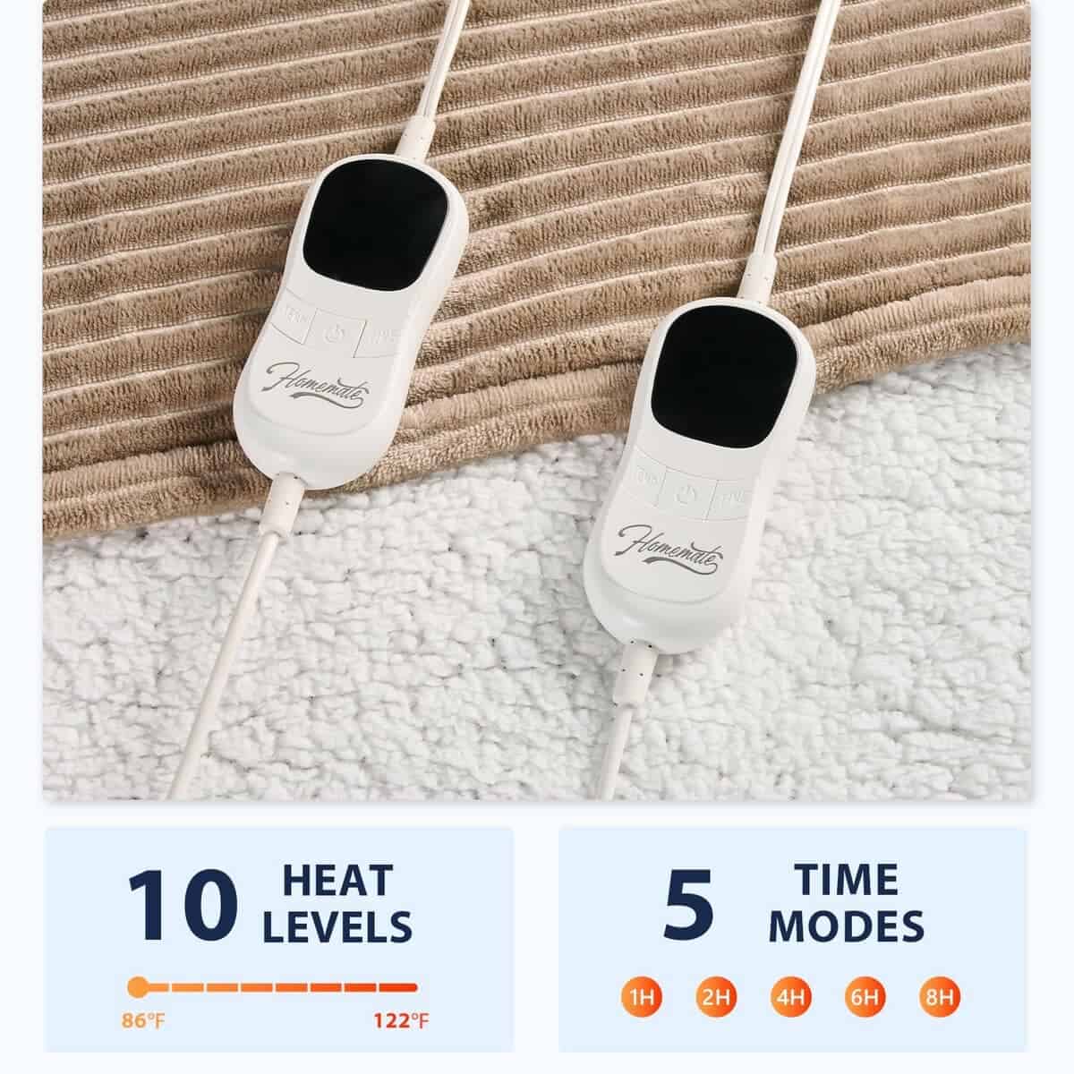 Cobija Eléctrica Homemate Tamaño King - 100"x90" Cobija - Imagen 4