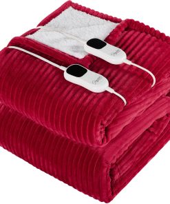 Cobertor Eléctrico Homemate Tamaño King - -Rojo (A Rayas)