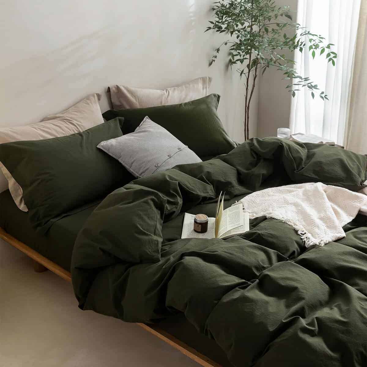 Funda de Edredón de Tela de Lino tamaño King, 100% Algodón - Imagen 3