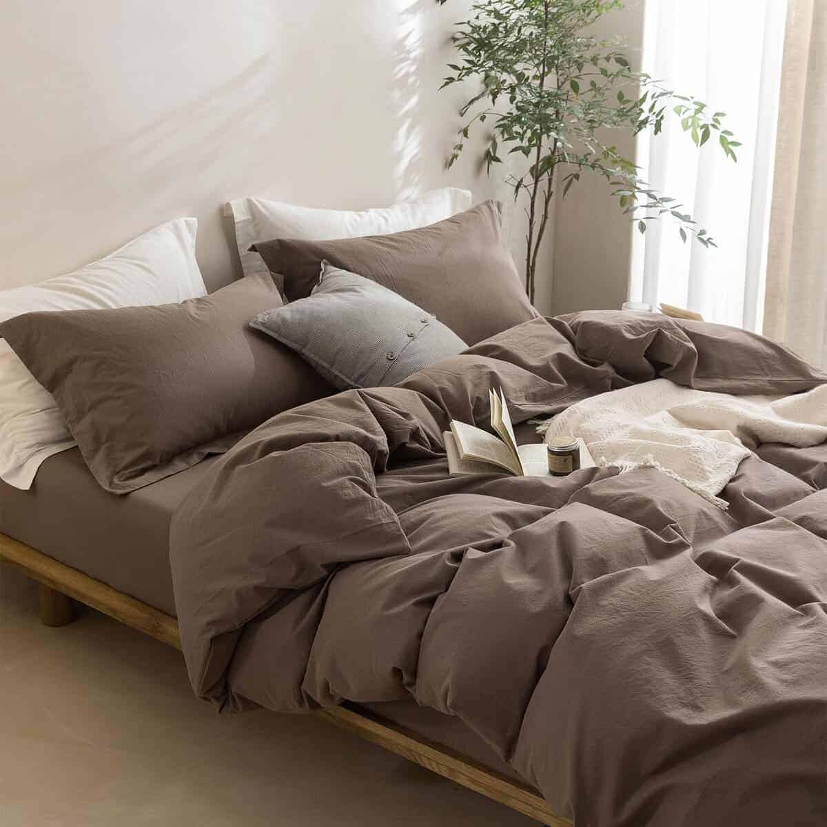 Funda de Edredón BDEAR de Tela de Lino Cal King Size, 100% - Imagen 3