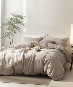 BDEAR Funda de Edredón con Sensación de Lino Tamaño King,