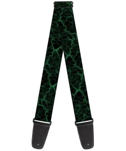 Correa para Guitarra Buckle-Down Mármol Negro Verde Bebé,