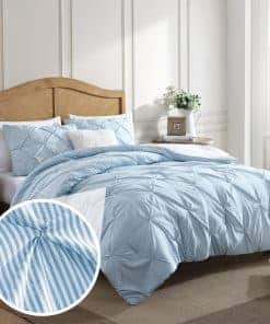 Juego de edredón Swift Home Full/Queen Pinstripe Chambray