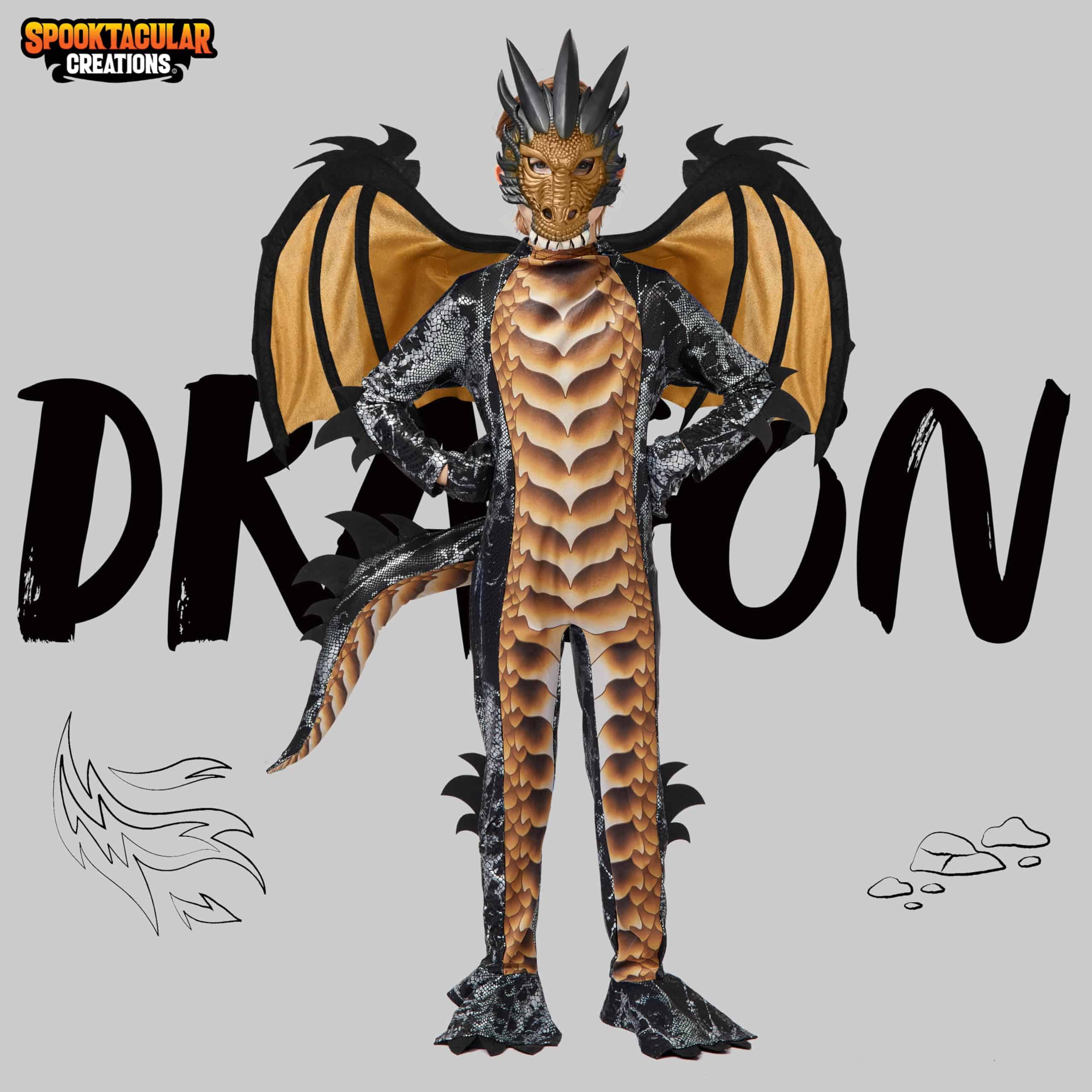 Disfraz de Dragón de Oro para Niños de Halloween de - Imagen 3