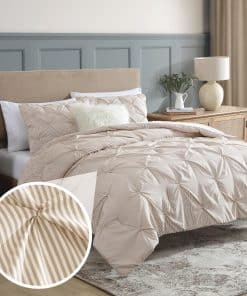 Juego de edredón pinstripe taupe para cama King de Swift
