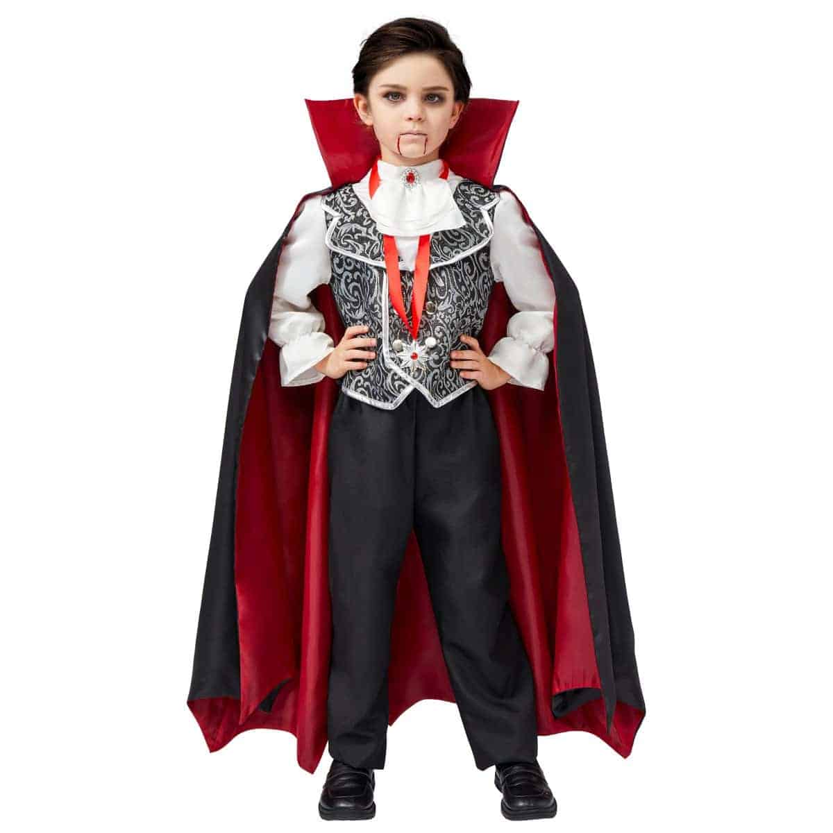 Disfraz de Vampiro Gótico Gris de Lujo para Niños, Set - Imagen 8