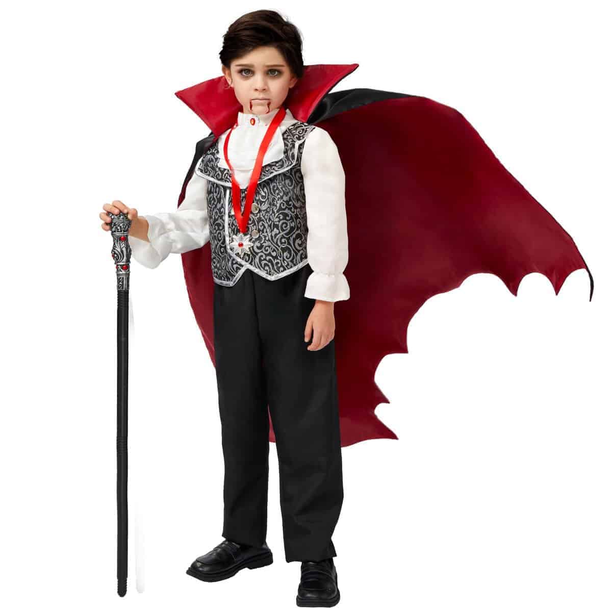 Disfraz de Vampiro Gótico Gris de Lujo para Niños, Set - Imagen 4