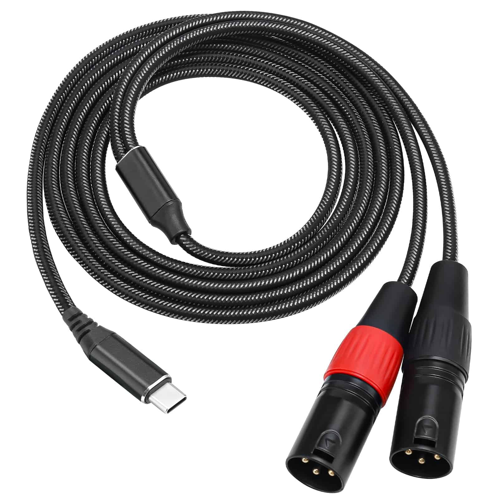 Cable de Audio USB C a Dos Machos XLR, 6.6FT Cable de - Imagen 3