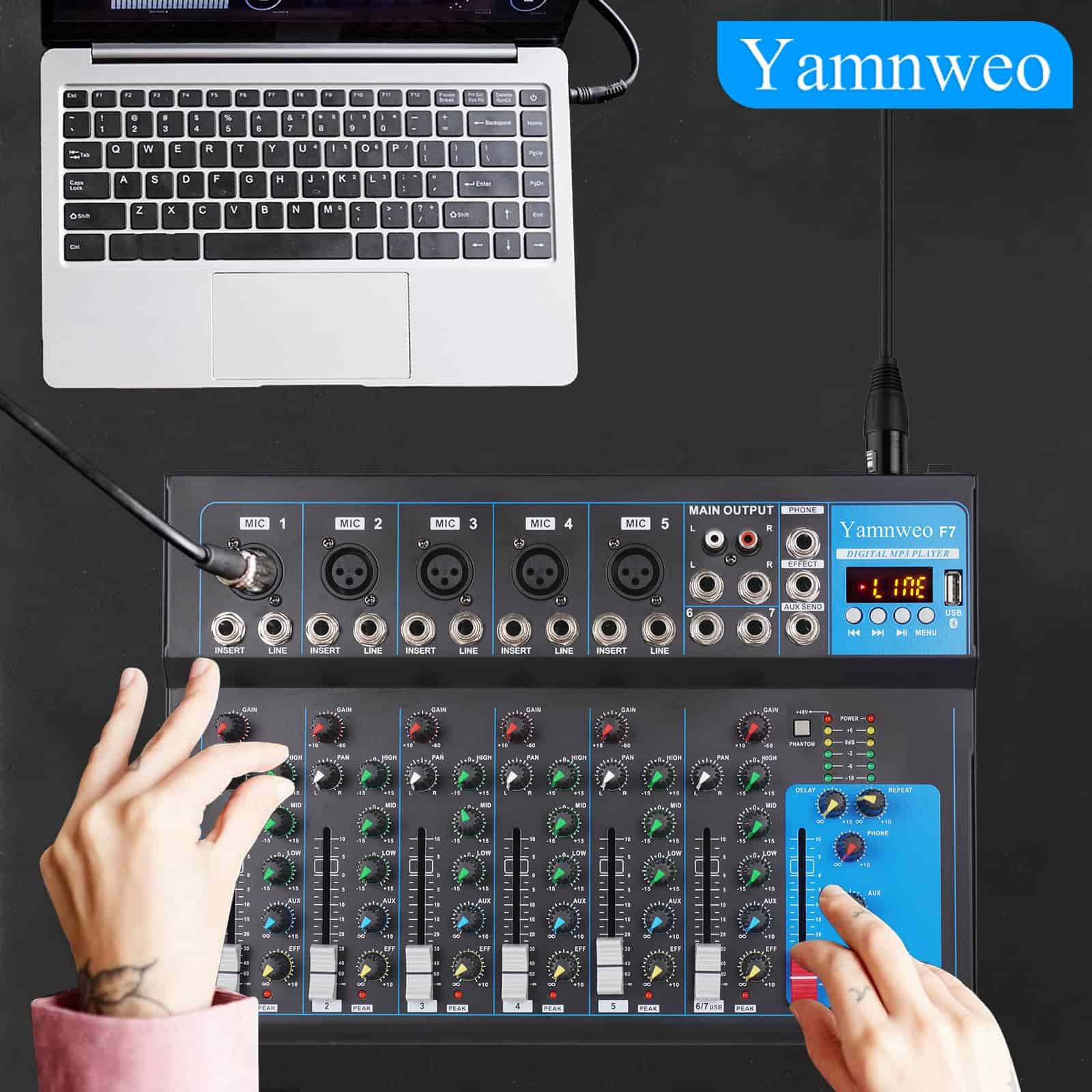 Mixer Profesional Yamnweo GH7 (7 Canales) para DJ de - Imagen 7