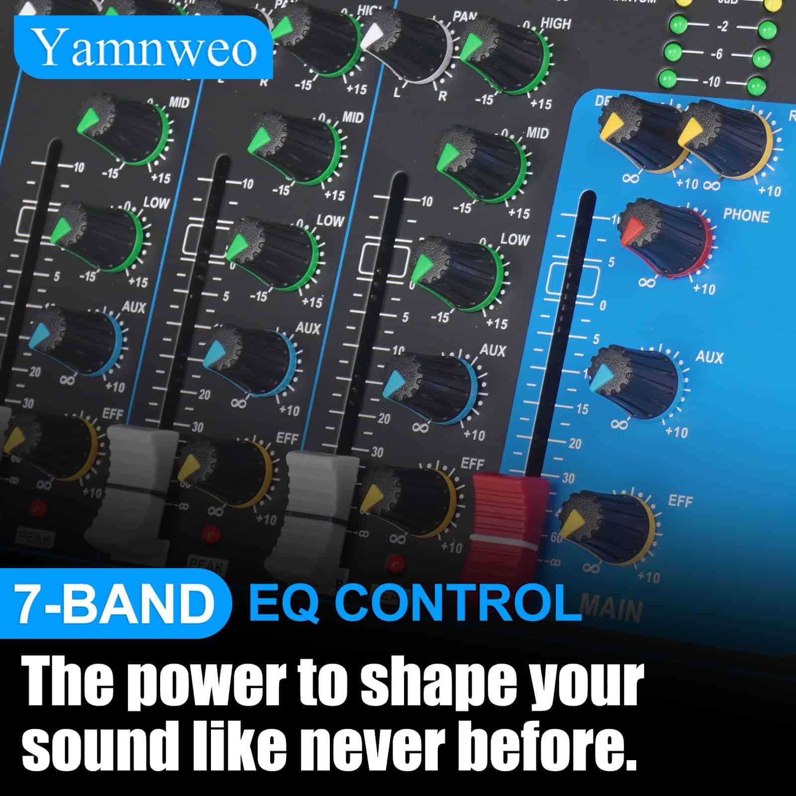 Mixer Profesional Yamnweo GH7 (7 Canales) para DJ de - Imagen 3