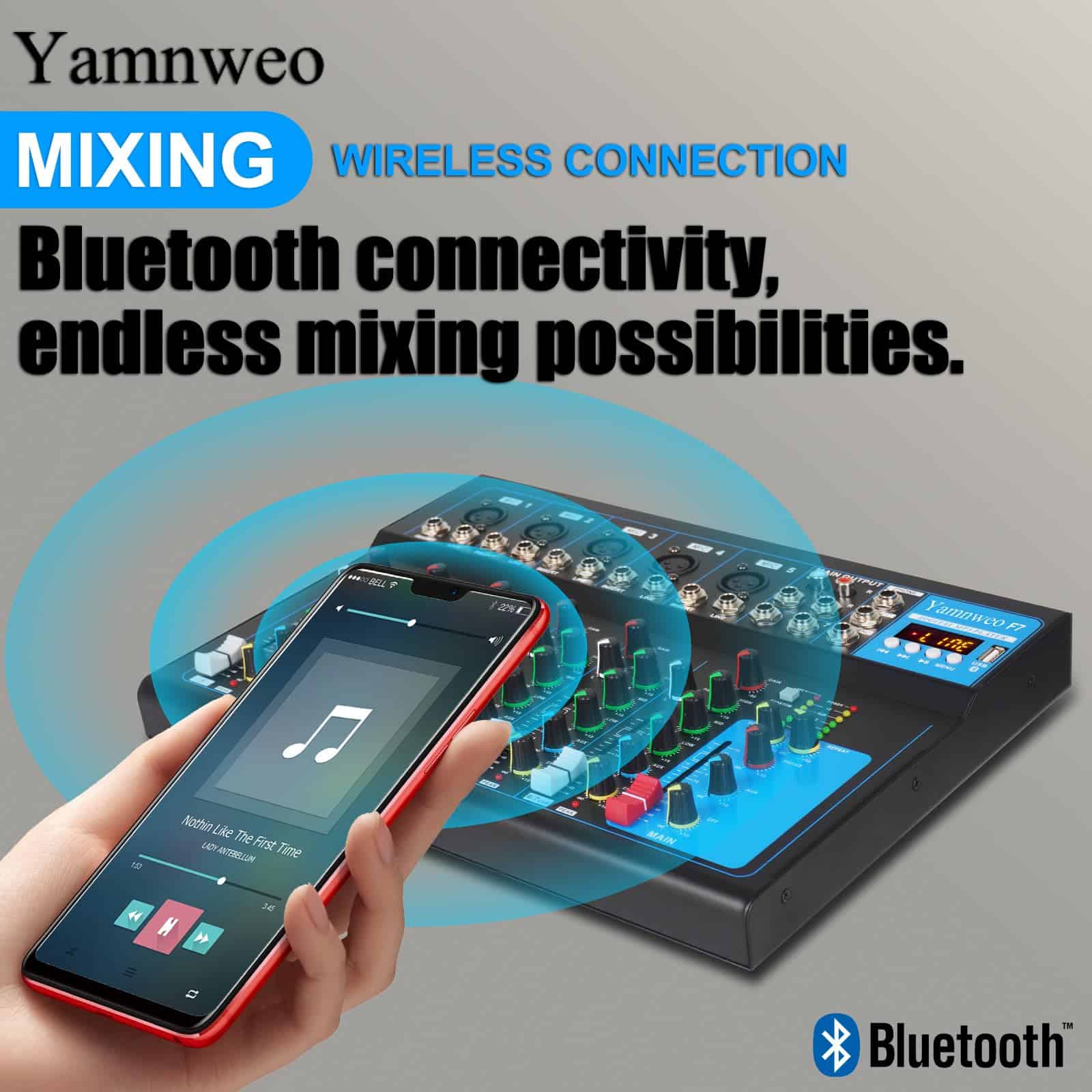 Mixer Profesional Yamnweo GH7 (7 Canales) para DJ de - Imagen 4