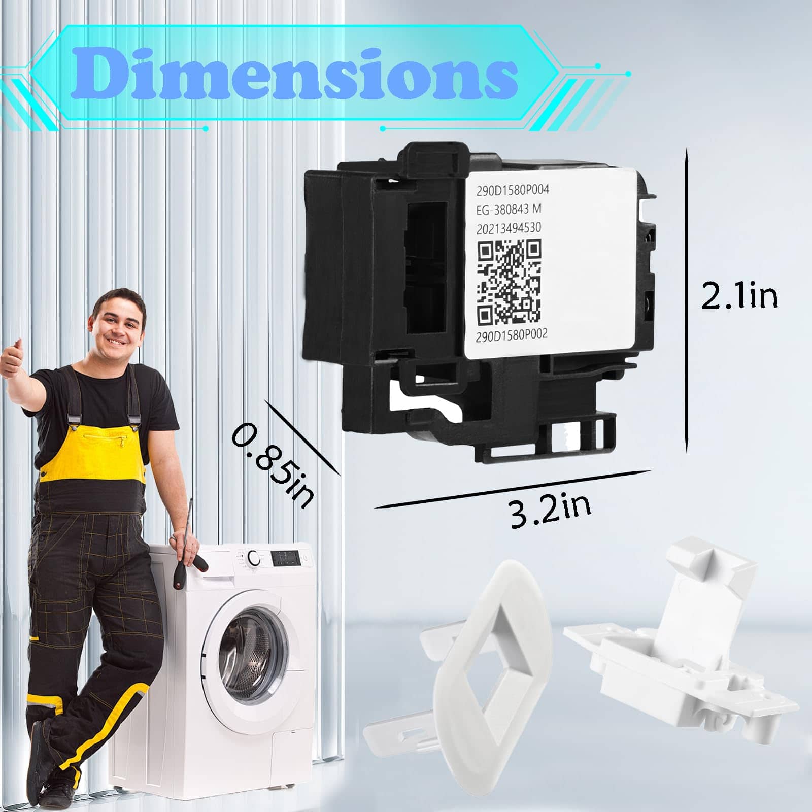 Interruptor de Bloqueo de Tapa de Lavadora WH01X27954, - Imagen 6