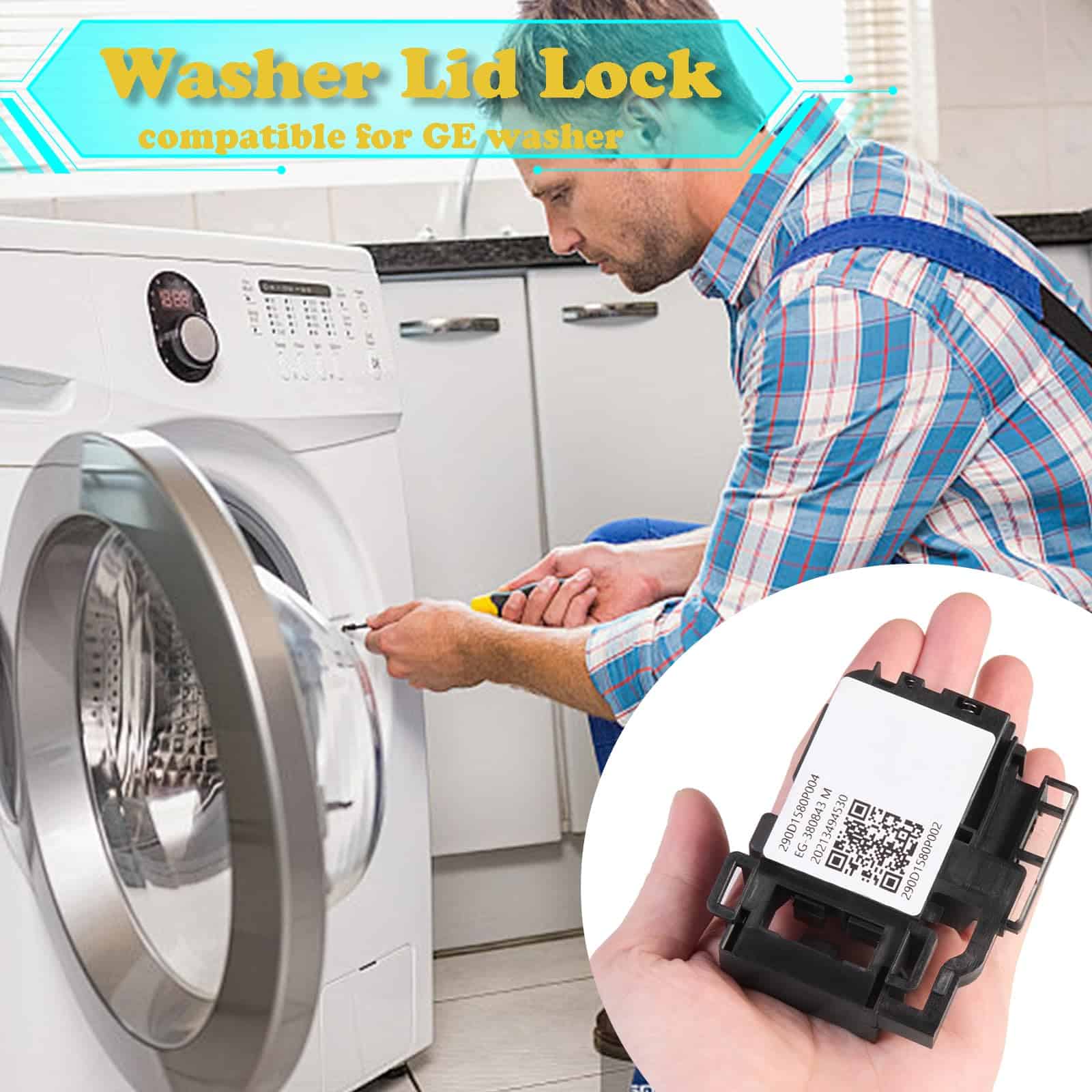 Interruptor de Bloqueo de Tapa de Lavadora WH01X27954, - Imagen 3