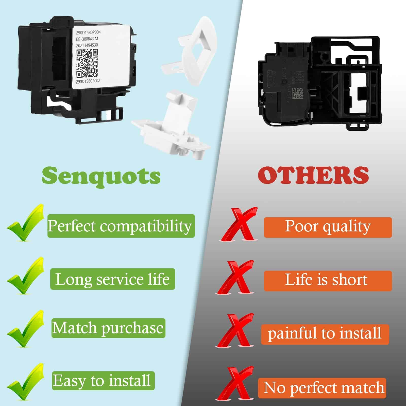 Interruptor de Bloqueo de Tapa de Lavadora WH01X27954, - Imagen 5