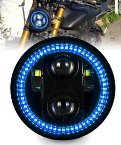 Faros Delanteros LED Azul de 5.75 Pulgadas para Motocicleta