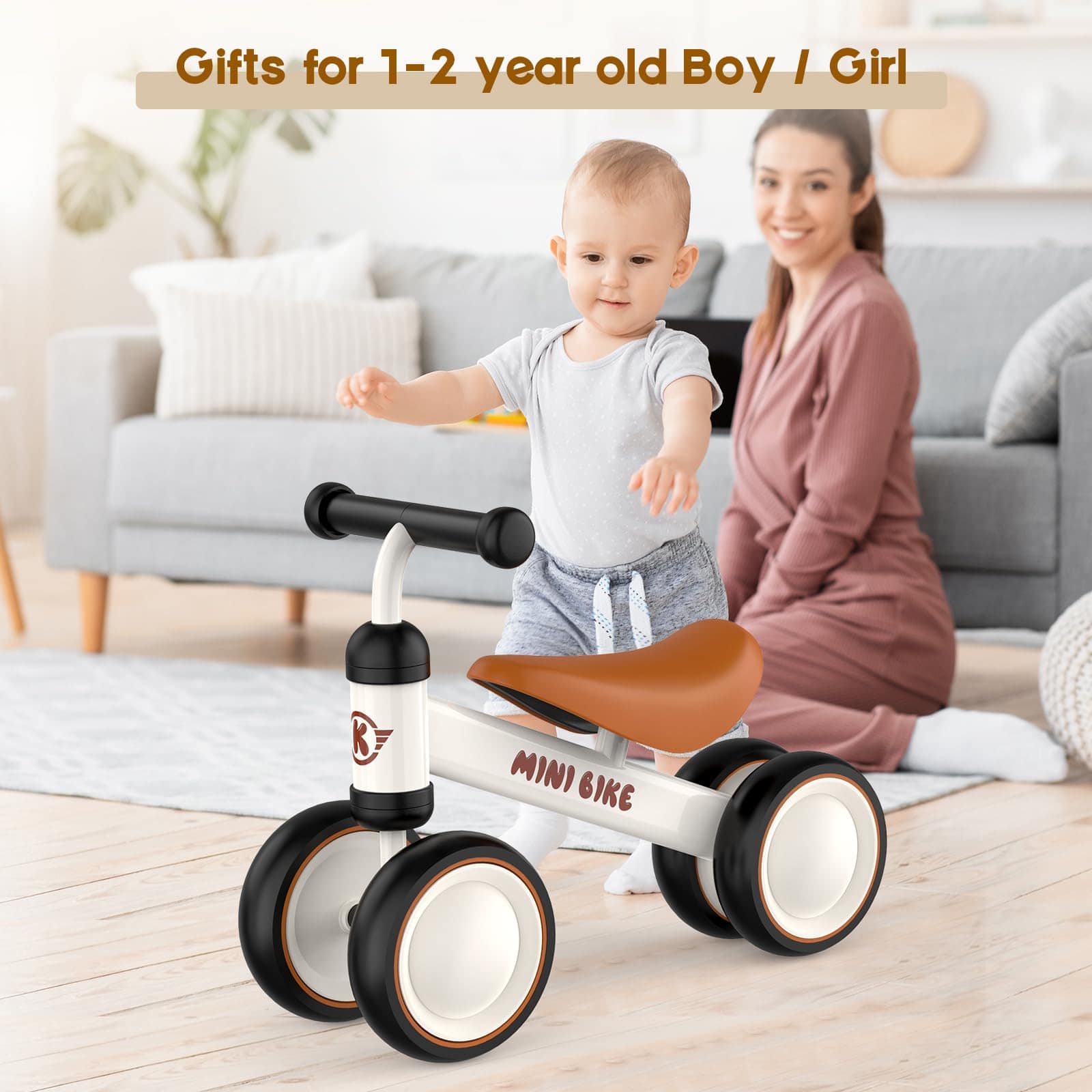 YOFIDI Bicicleta de Equilibrio para Bebés de -Crema - Imagen 8