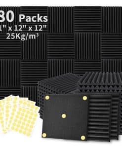 Focusound 80 Pack Paneles de Espuma Acústica 1" x 12" x 12"