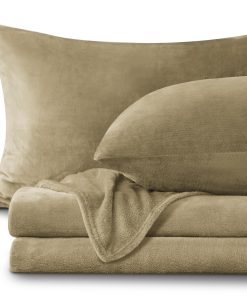 Juego de sábanas de franela BEDELITE -Camel