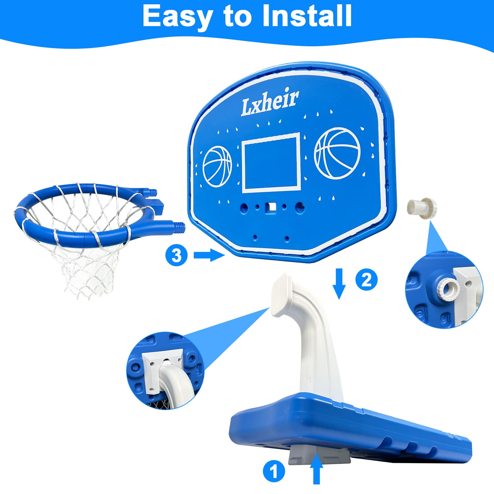 Canasta de Baloncesto para Piscina Lxheir Poolside, Base - Imagen 7