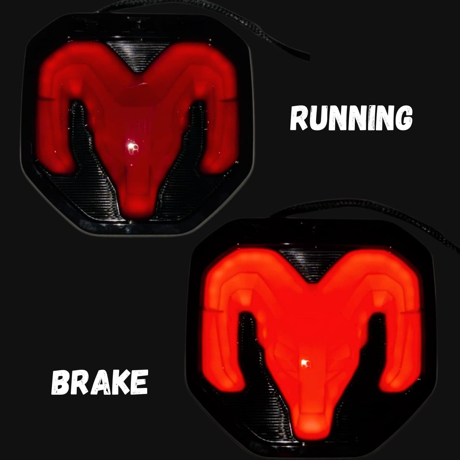 Emblema de parrilla iluminado para Dodge Ram 2019-23, negro - Imagen 5