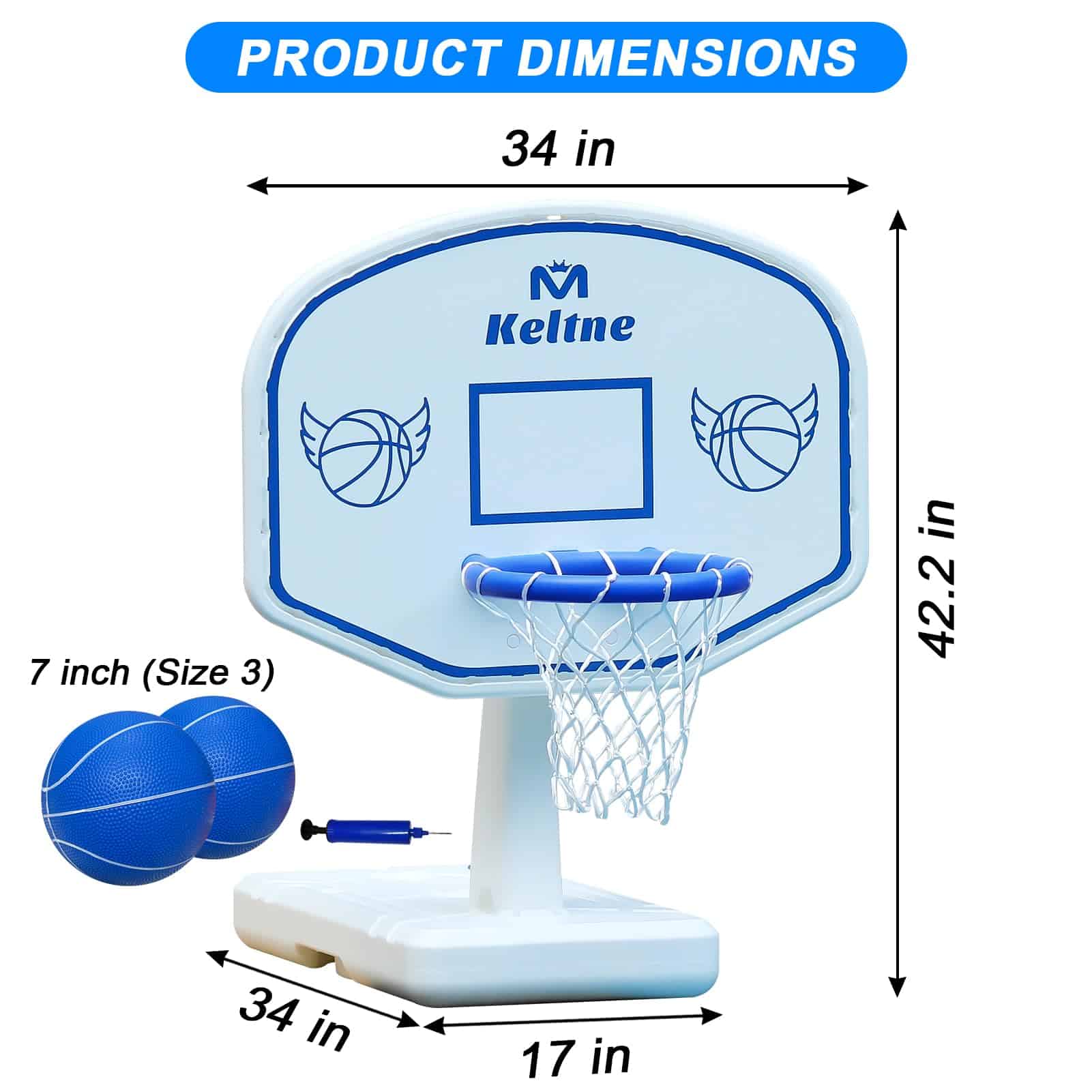 Canasta de Baloncesto Solar para Piscina con Luces, - Imagen 7
