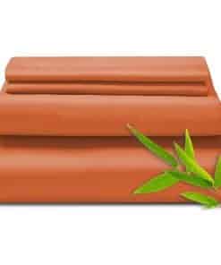 Juego de sábanas completas EaseHome, 100% -Naranja polvorien