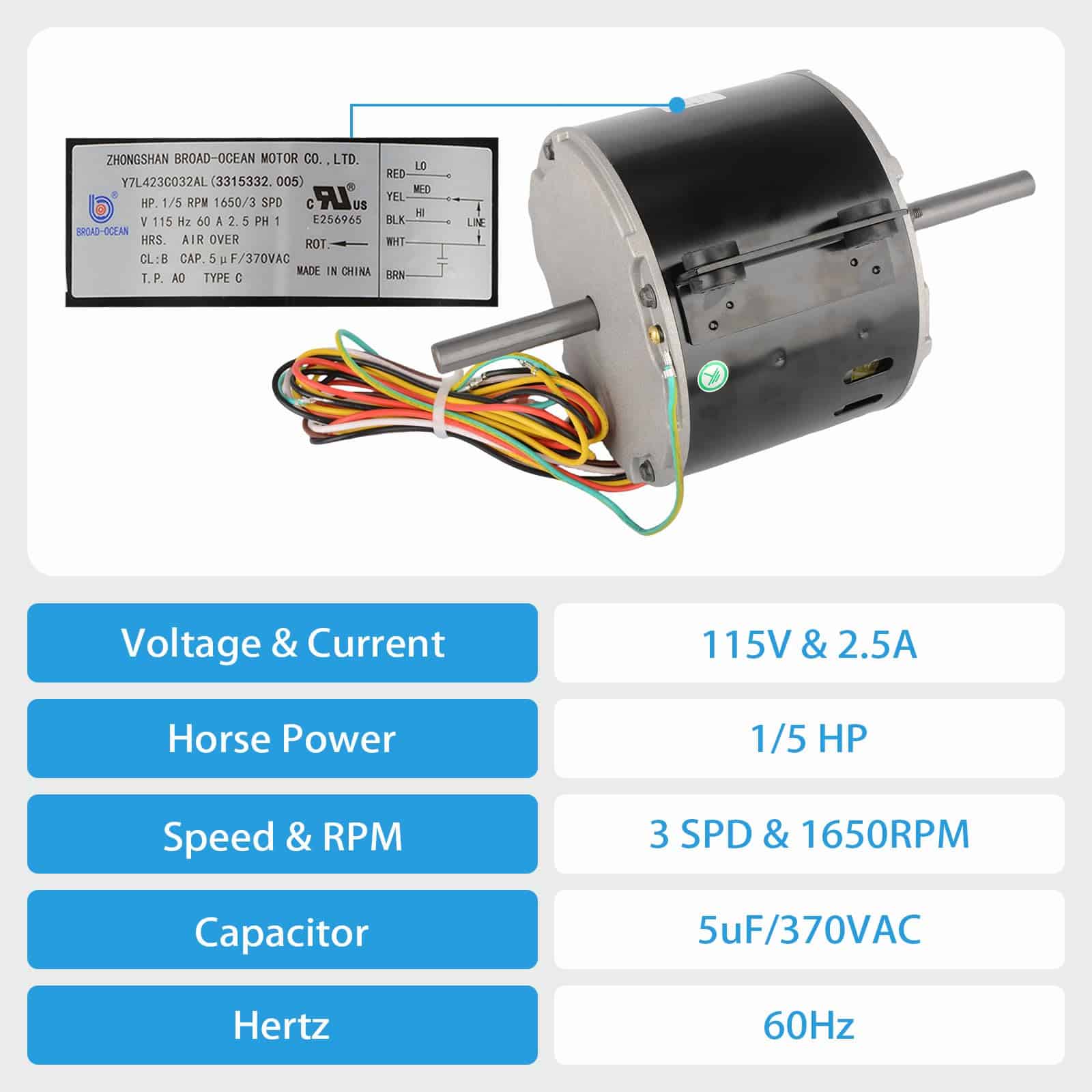 Motor del Ventilador del Condensador de Aire Acondicionado - Imagen 5