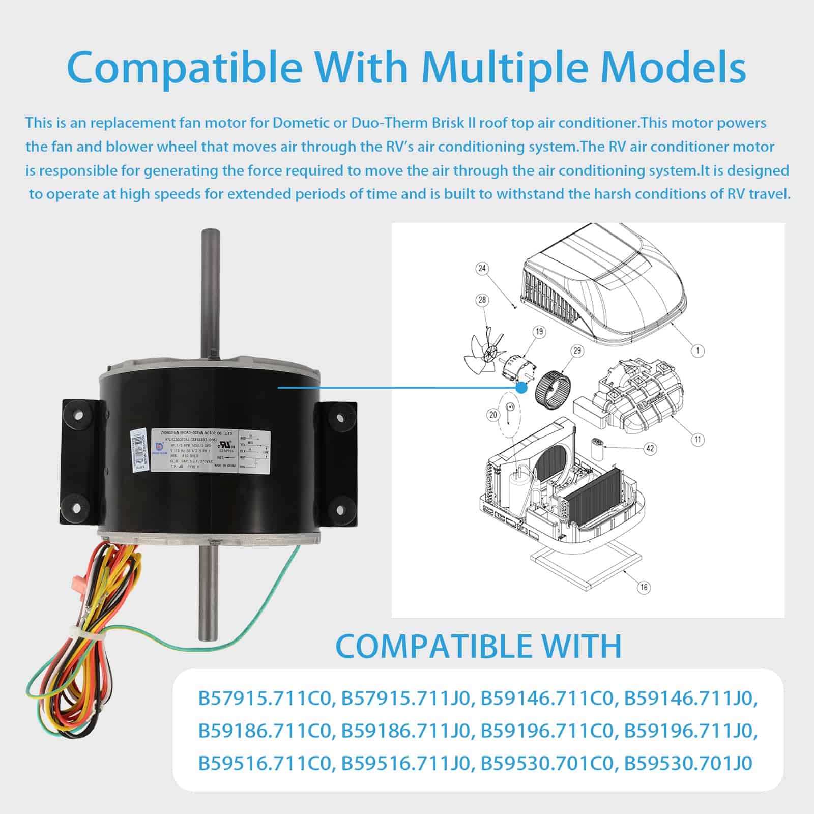 Motor del Ventilador del Condensador de Aire Acondicionado - Imagen 4