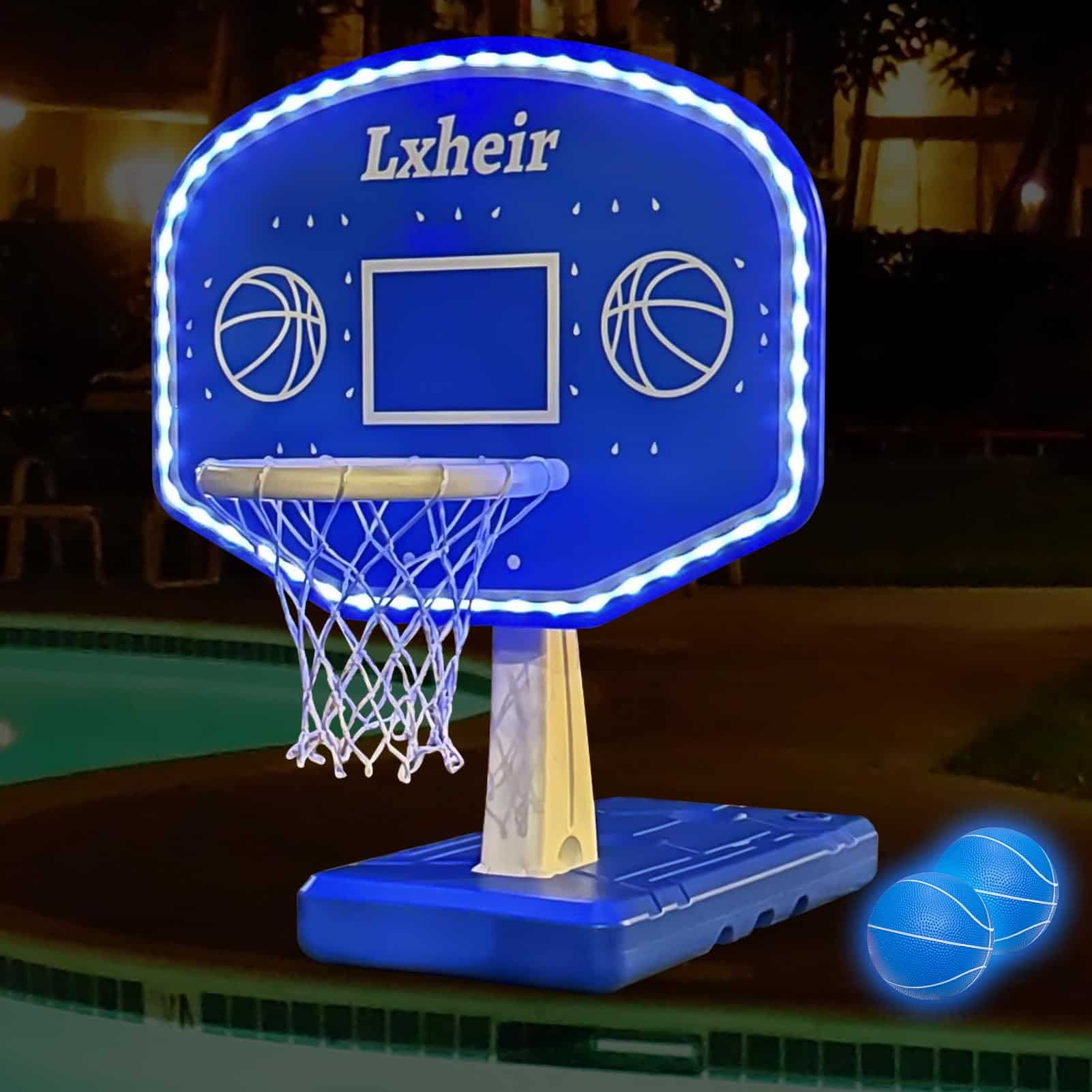 Aro de Baloncesto para Piscina con Luces Led, Base