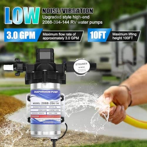Bomba de Agua para RV, Bomba de Diafragma 12V, 2088-394-144 - Imagen 3