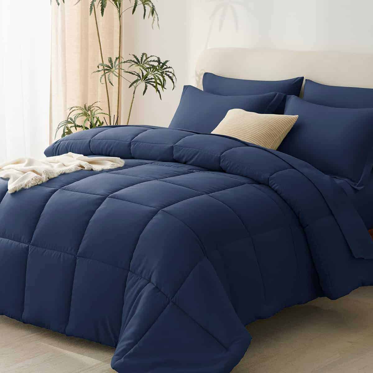 Juego de Comforter de Tamaño Completo CozyLux Azul Marino
