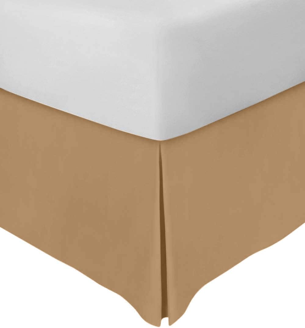 Falda de Cama Tamaño Queen Estilo Plisado -Taupe - Imagen 4