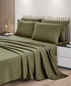 Juego de sábanas Chezmoi Collection de 6 -Verde Oliva