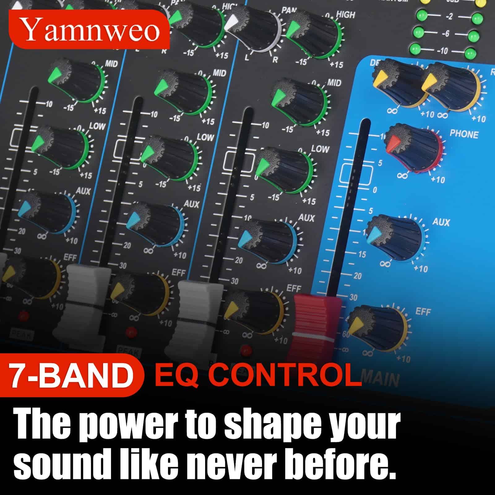 Mezclador de audio portátil Yamnweo GH4, Mezclador de 4 - Imagen 3