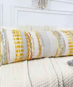 Almohada Larga Chenille y Algodón NUYECY para Cama, Funda