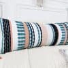 Cojín Largo de Chenille y Algodón para -Turquesa