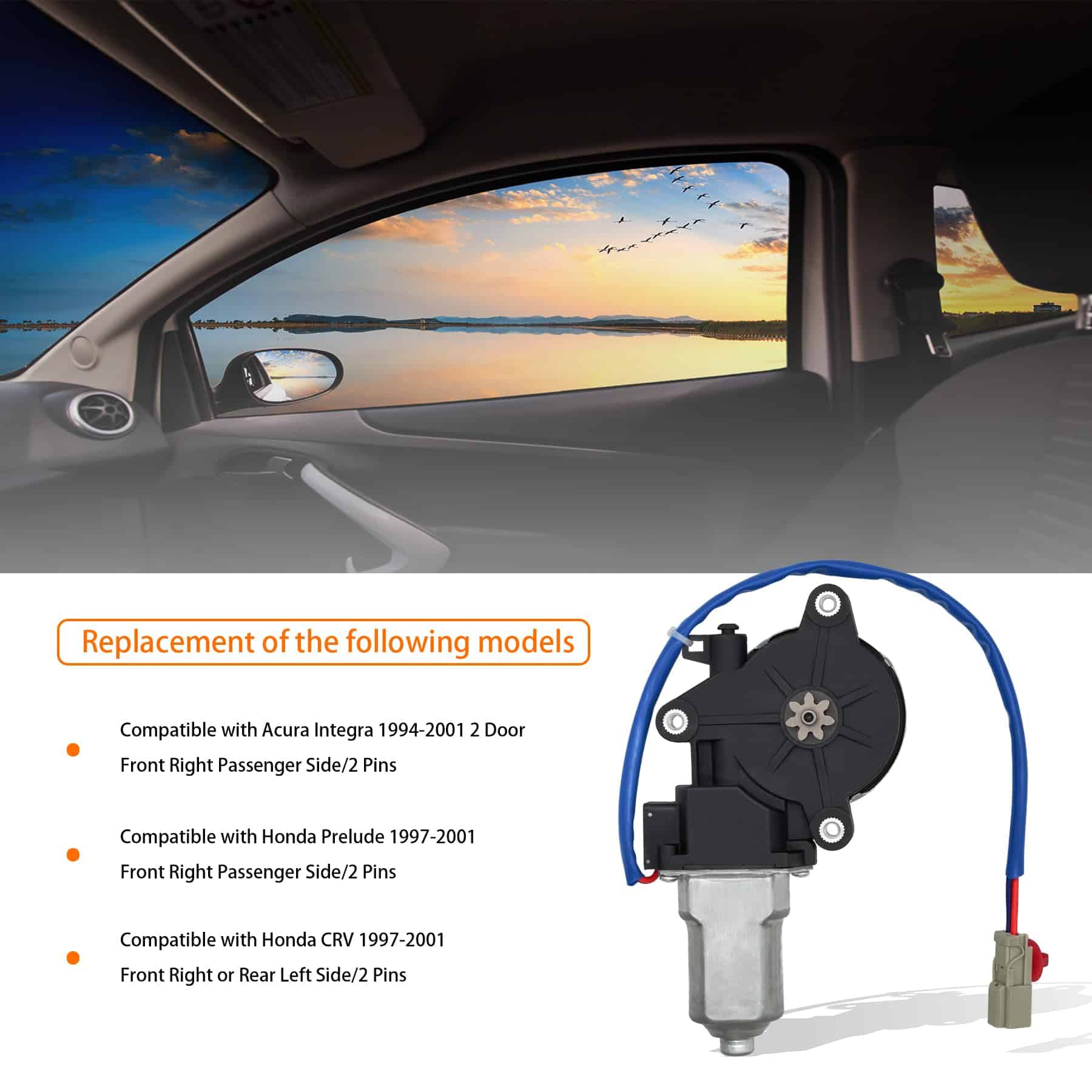 Motor de ventana de energía de 2 pines HXHAUTO compatible - Imagen 3