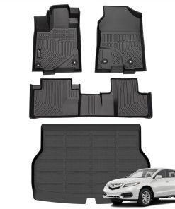 Juego de tapetes para piso y protector de carga -Negro