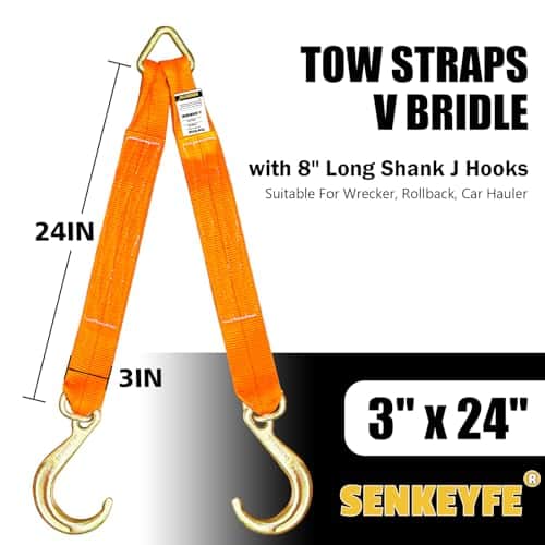 Correas de Remolque SENKEYFE V Bridle, 3" x 24" Recovery - Imagen 3
