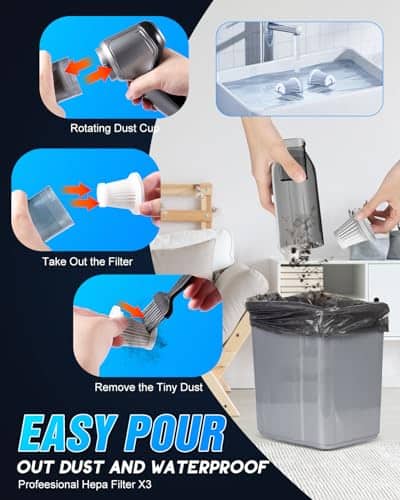 Aspiradora Inalámbrica de Mano para Automóvil con 15000Pa - Imagen 6