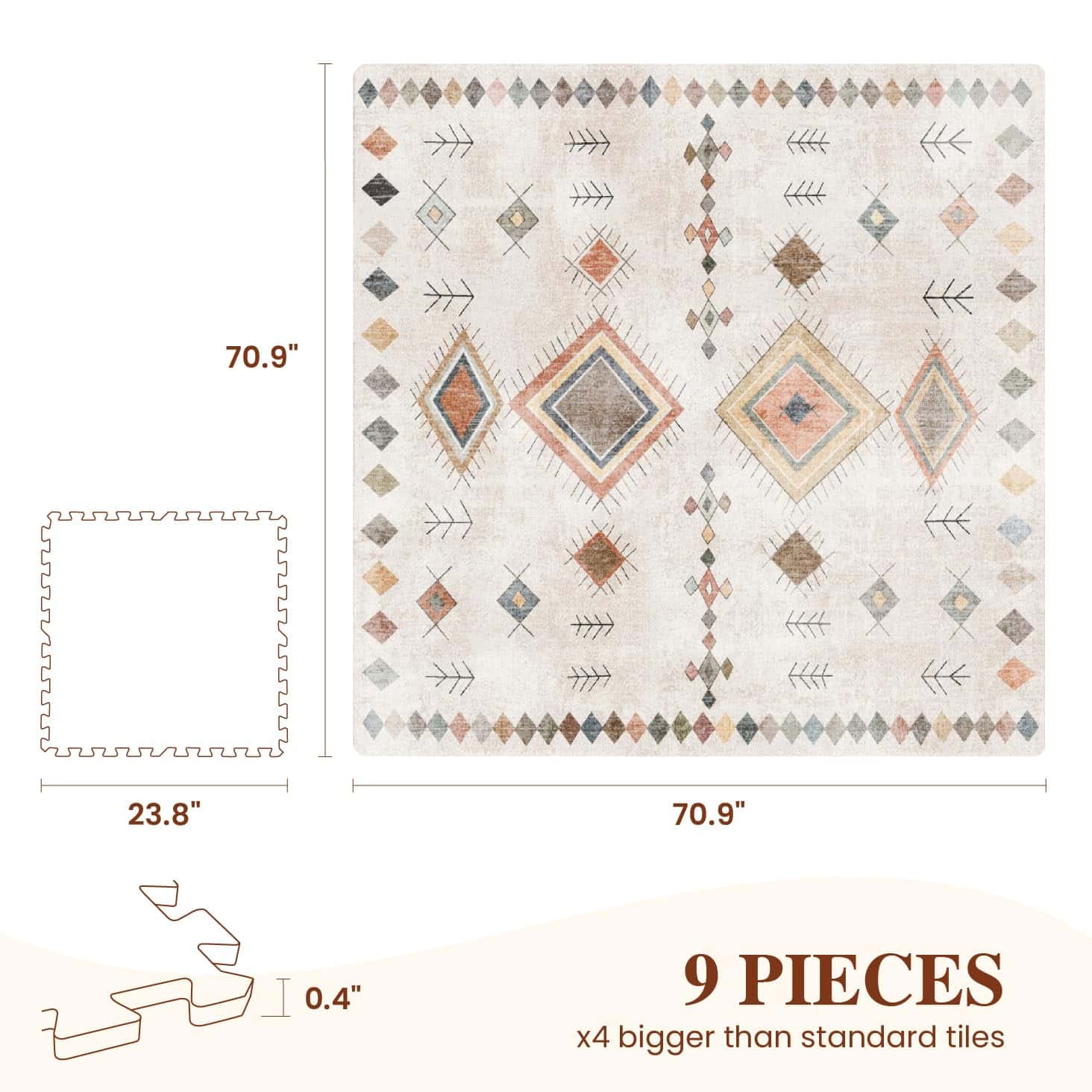 Tapete de rompecabezas elegante 70.9x70.9 pulgadas - 9 - Imagen 3