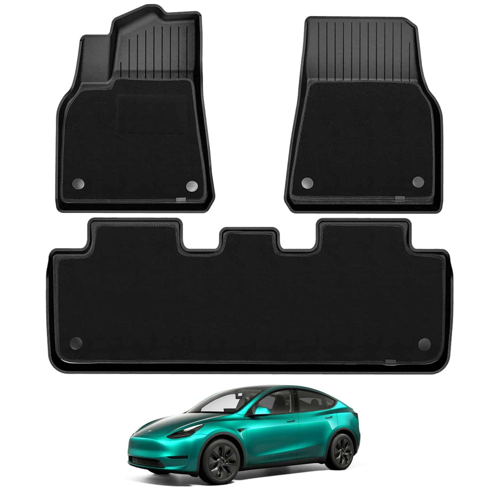 Tapetes para Piso de Doble Capa SELOME 3PC para Tesla Model